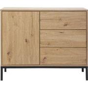Commode 1 Deur 3 Laden Eikendecor L90 x H80 cm - LENNY