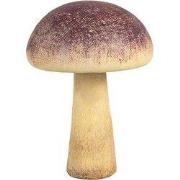 Clayre & Eef Decoratie Paddenstoel Ø11x16 cm Paars Polyresin