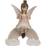 Clayre & Eef Decoratie Beeld Elf 9x3x11 cm Roze Polyresin