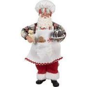 Clayre & Eef Kerstdecoratie Beeld Kerstman 28 cm Wit Kunststof