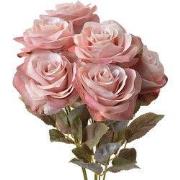 Clayre & Eef Kunstbloem Roos 47 cm Roze Kunststof