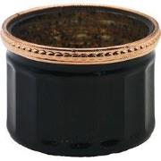 Clayre & Eef Waxinelichthouder Ø 8x6 cm Zwart Glas