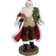 Clayre & Eef Kerstdecoratie Beeld Kerstman 23 cm Rood Kunststof