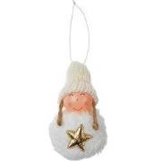 Clayre & Eef Kersthanger Engel Ø 5x9 cm Wit Synthetisch