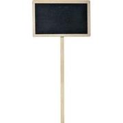 Clayre & Eef Plantensteker met Krijtbord 16x1x35 cm Zwart Hout