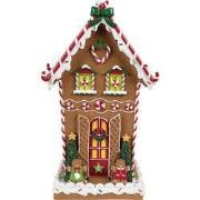 Clayre & Eef Gingerbread house 18x14x31 cm Bruin Kunststof