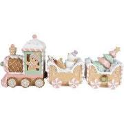 Clayre & Eef Kerstdecoratie Trein 45x12x19 cm Beige Kunststof