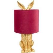 Clayre & Eef Tafellamp Konijn Ø 20x43 cm Goudkleurig Rood Polyresin