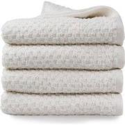 DoubleDry Handdoekenset - Popcorn Weave - 4 Stuks - 50x100 cm - 100% K...