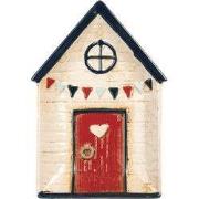 Clayre & Eef Serveerschaal Huis 27x18 cm Beige Keramiek