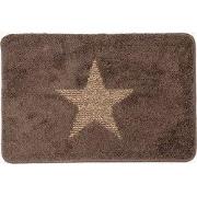 Clayre & Eef Badmat 58x38x2 cm Bruin Polyester Ster