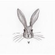 Clayre & Eef Servetten Papier Set van 20 33x33 cm Wit Papier Konijn