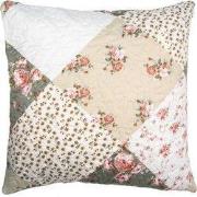 Clayre & Eef Kussenhoes Groen Beige Polyester Bloemen