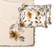 Clayre & Eef Bedsprei 220x240 cm Wit Grijs Polyester