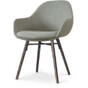 Nena-Mae eetkamerstoel saliegroen - walnoot houten onderstel