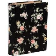 Clayre & Eef Opbergdoos Boeken 17x14x5 cm Zwart Karton Bloemen