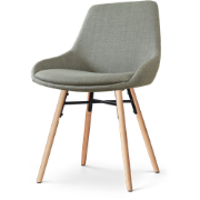 Nena-Isa eetkamerstoel saliegroen - houten onderstel