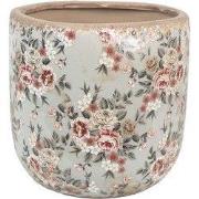 Clayre & Eef Bloempot Ø 19x18 cm Grijs Keramiek Bloemen