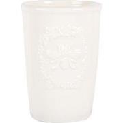 Clayre & Eef Tandenborstelhouder Ø 8x12 cm Wit Keramiek