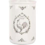 Clayre & Eef Tandenborstelhouder Ø 8x12 cm Wit Keramiek Haan