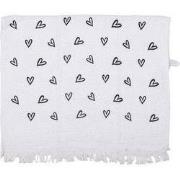 Clayre & Eef Gastendoekje 40x66 cm Wit Katoen Hartjes