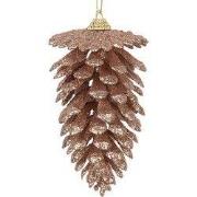 Clayre & Eef Kersthanger Dennenappel Ø 7x13 cm Koperkleurig Kunststof
