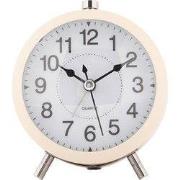 Clayre & Eef Wekker Analoog Ø 10x7x12 cm Beige Metaal