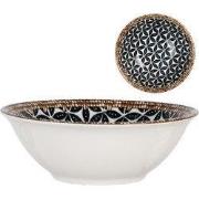 Clayre & Eef Kom 350 ml Wit Zwart Keramiek