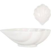 Clayre & Eef Kom Schelp 12x10x4 cm Wit Keramiek