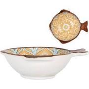 Clayre & Eef Kom 100 ml Wit Geel Keramiek