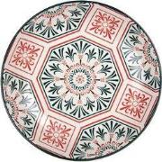 Clayre & Eef Ontbijtbord Ø 21x3 cm Wit Rood Keramiek