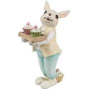 Clayre & Eef Decoratie Beeld Konijn 11x6x16 cm Beige Kunststof