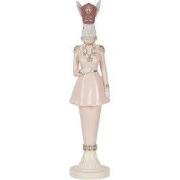 Clayre & Eef Decoratie Beeld Konijn 44 cm Wit Roze Kunststof