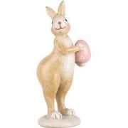 Clayre & Eef Decoratie Beeld Konijn 13 cm Beige Kunststof