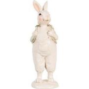 Clayre & Eef Decoratie Beeld Konijn 17 cm Wit Kunststof