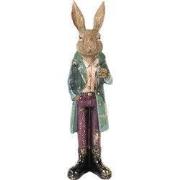 Clayre & Eef Decoratie Beeld Konijn 24 cm Bruin Kunststof