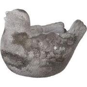 Clayre & Eef Bloempot Vogel 18x12x13 cm Grijs Steen