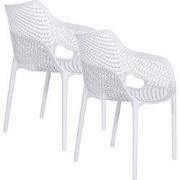 Garden Impressions Air XL kunststof tuinstoel wit - set van 2 stuks