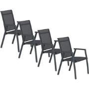 Santana dining tuinstoel donker grijs - 4 stuks