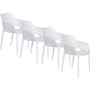 Garden Impressions Air XL kunststof tuinstoel wit set van 4 stuks