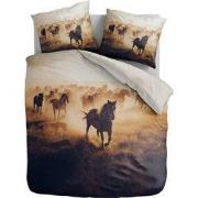 Zydante® Dekbedovertrek Printed 140x200/220cm – Terra Plains Horses – ...