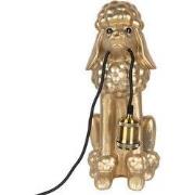 Clayre & Eef Tafellamp Hond Poedel 27x16x38 cm Goudkleurig Kunststof