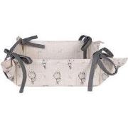 Clayre & Eef Broodmand 35x35x8 cm Beige Grijs Katoen Konijn