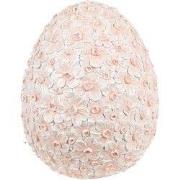 Clayre & Eef Decoratie Beeld Ei 22x22x27 cm Rood Zwart Kunststof Bloem...