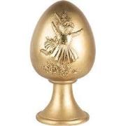 Clayre & Eef Decoratie Beeld Ei Ø 14x24 cm Goudkleurig Kunststof