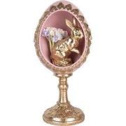 Clayre & Eef Decoratie Beeld Ei 11x10x21 cm goudkleurig roze Kunststof