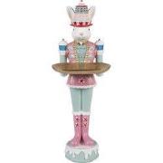 Clayre & Eef Decoratie Beeld Konijn 25 cm Wit Roze Kunststof