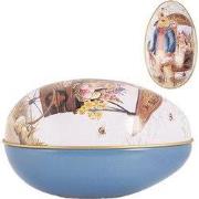 Clayre & Eef Decoratie Ei 7x11x7 cm Wit Metaal Konijn