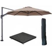 Garden Impressions Hawaii zweefparasol Ø350 cm carbon black / taupe me...