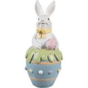 Clayre & Eef Decoratie Beeld Konijn Ø 7x16 cm Wit Kunststof